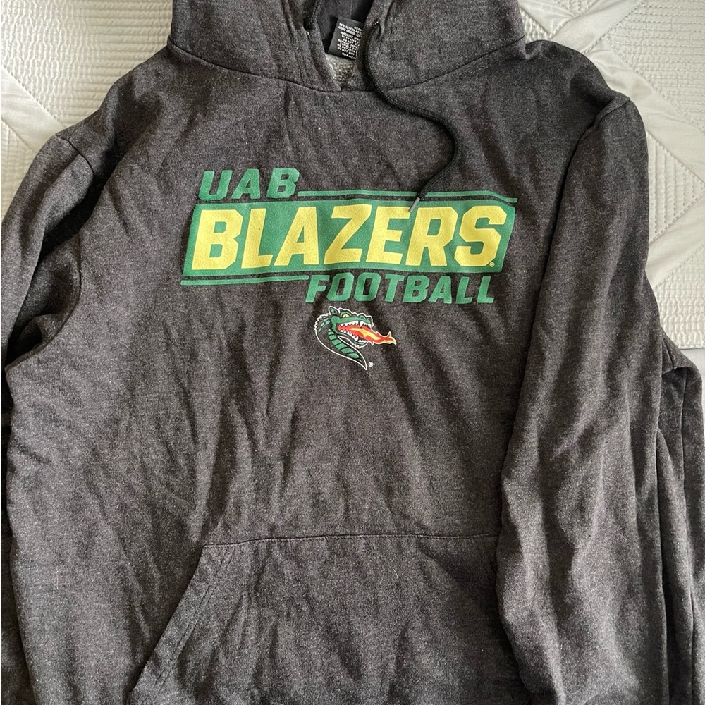 Colosseum Charcoal Hoodie with Green and Yellow Accents